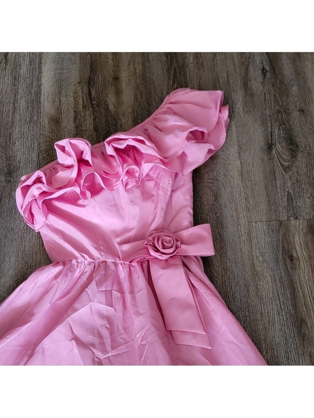 Vintage One Shoulder Pink Dress #3047 - Picture 2 of 16